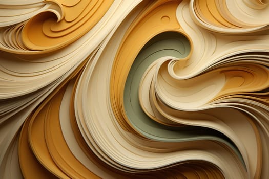 Swirling layers of beige and ivory in a 3D pattern, ideal for minimalist designs or abstract backdrops. Generative AI