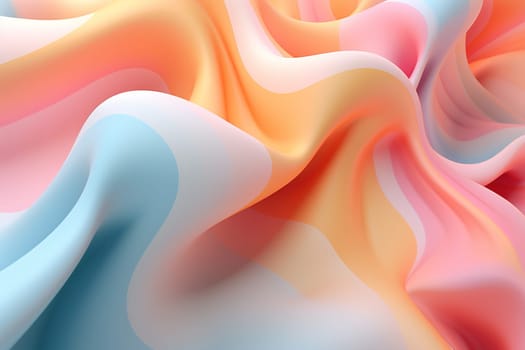 Soft pastel waves blend in a smooth, flowing abstract design, ideal for tranquil backgrounds or creative graphic elements. Generative AI