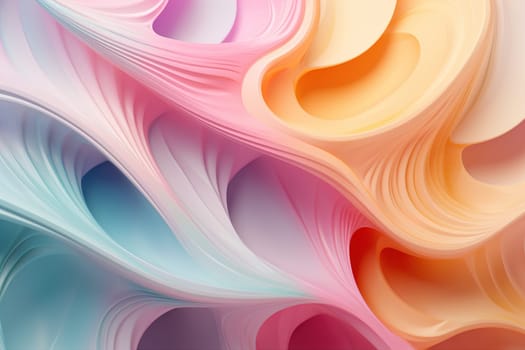 Pastel abstract with flowing forms for dynamic designs and creative backgrounds. Generative AI