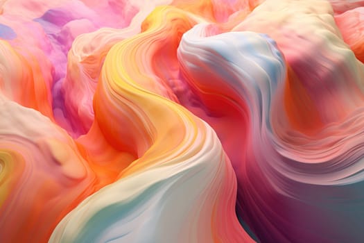 Pastel 3D waves with a playful and airy feel, suitable for cheerful backgrounds, vibrant designs, or creative visual content. Generative AI