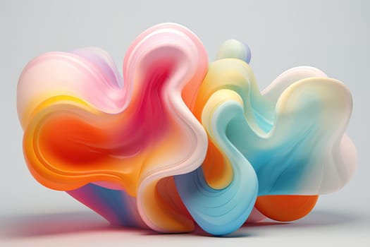 Pastel 3D waves with a playful and airy feel, suitable for cheerful backgrounds, vibrant designs, or creative visual content. Generative AI