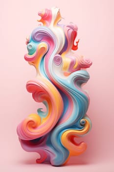 Whimsical 3D pastel swirls evoking a sense of fantasy, perfect for playful designs, vibrant backgrounds, or creative digital artwork. Generative AI