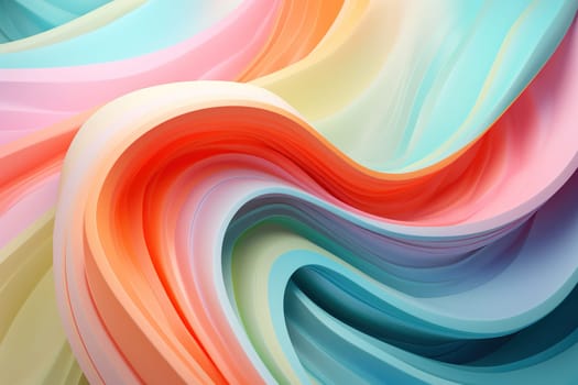 Soft pastel waves blend in a smooth, flowing abstract design, ideal for tranquil backgrounds or creative graphic elements. Generative AI