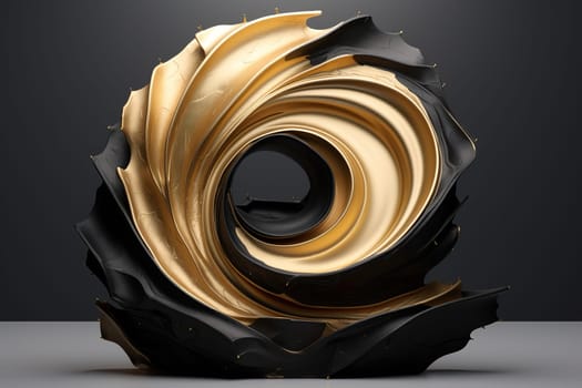 Majestic swirls of black and gold create a luxurious abstract ideal for premium branding and opulent themes. Generative AI