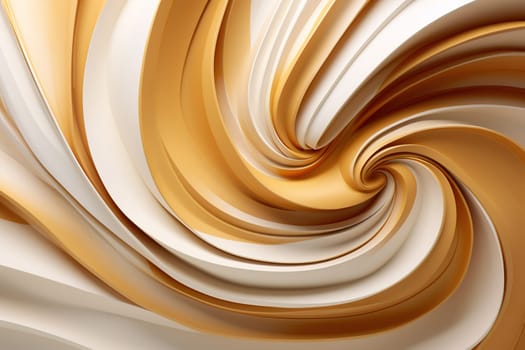 Swirling layers of white and brown in a 3D pattern, ideal for minimalist designs or abstract backdrops. Generative AI