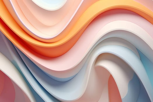 Pastel 3D waves with a playful and airy feel, suitable for cheerful backgrounds, vibrant designs, or creative visual content. Generative AI