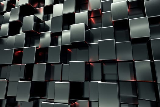 Abstract background of cube blocks wall stacking design for cubic wallpaper background.