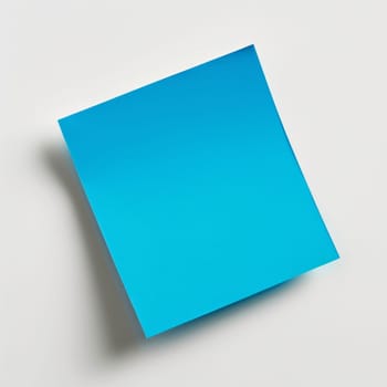 Blue post-it on a white background.