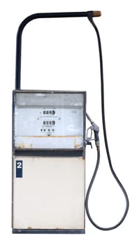 Vintage Retro Petrol Or Gas Pump Isolated On A White Background