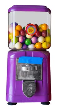Isolated Retro Vintage Gumball Machine On A White Background