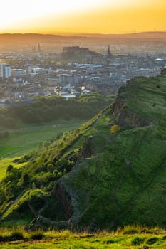 The Beautiful City Of Edinburgh, In Scotland, During Sunset In Summer