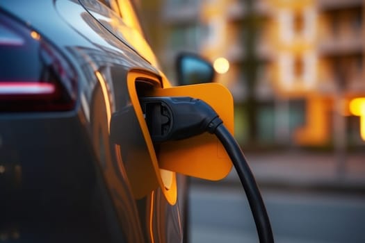 Photo of an electrical car charging stock photo.