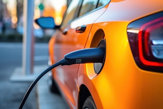 Photo of an electrical car charging stock photo.