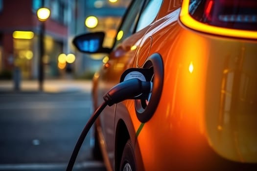 Photo of an electrical car charging stock photo.