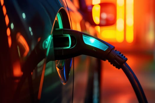 Photo of an electrical car charging stock photo.