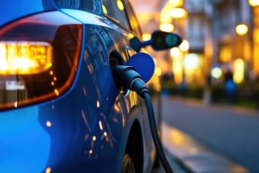 Photo of an electrical car charging stock photo.