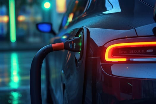 Photo of an electrical car charging stock photo.