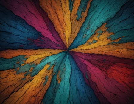A mesmerizing swirl of vibrant colors that seems to depict a cosmic dance. The intertwining hues of blue and orange create a visually stunning abstract artwork full of energy and movement
