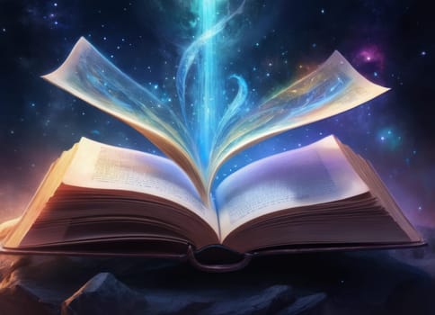 An open enchanted book in a grand library radiates a magical glow. A mesmerizing orb of light reveals an intricate castle floating amidst the ethereal atmosphere. The image encapsulates the allure of untapped mystical worlds and ancient wisdom.