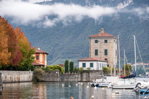 The port of Bellagio at lake Como, Italy
