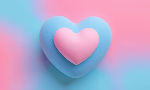 A glossy pink heart stands out against a vibrant blue background. The image exudes warmth and affection and is perfect for themes of love and romance. Ideal for Valentine s Day promotions or expressing sentiments of love.