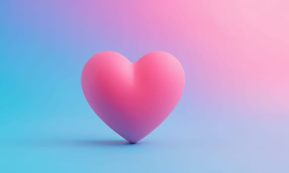 A glossy pink heart stands out against a vibrant blue background. The image exudes warmth and affection and is perfect for themes of love and romance. Ideal for Valentine s Day promotions or expressing sentiments of love.