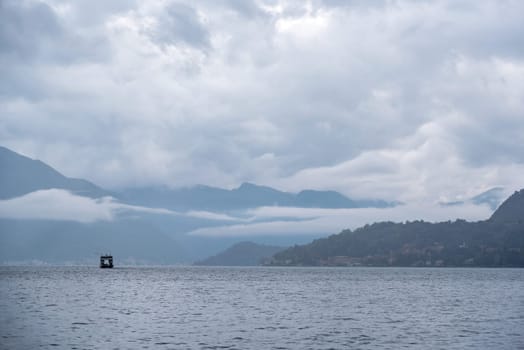 Rainy weather over lake Como, Italy