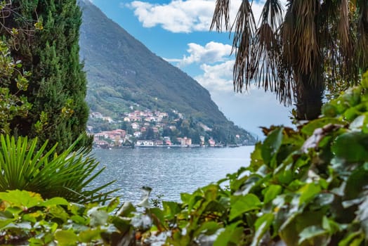 View of Fiumelatte at lake Como, seen from Varenna, Italy