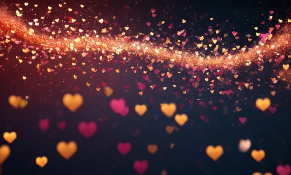 A captivating image showcasing a sparkling heart amidst a magical atmosphere. The glistening particles create an enchanting scene of love and romance. Ideal for Valentine s Day or romantic occasions.