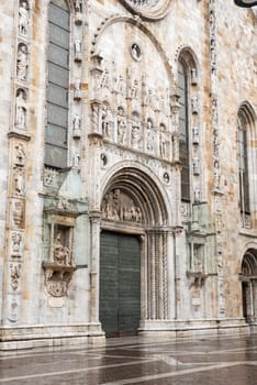 Portal of the cathedral in Como, Italy