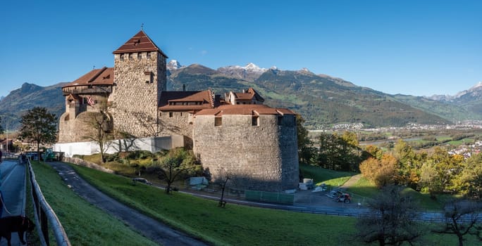 VADUZ, LIECHTENSTEIN - SEPTEMBER 28, 2023 - Vaduz Castle, the official residence of the Prince of Liechtenstein