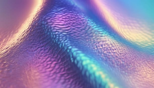 Vibrant and mesmerizing abstract holographic wave pattern.
