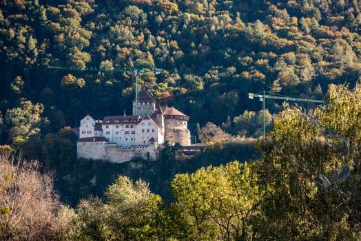 VADUZ, LIECHTENSTEIN - SEPTEMBER 28, 2023 - Vaduz Castle, the official residence of the Prince of Liechtenstein