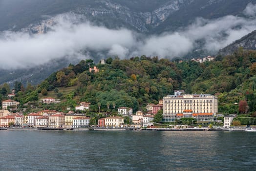 TREMEZZO, ITALY - OCTOBER 2, 2023 - Luxurious Grand Hotel in Tremezzo, Lake Como in Italy