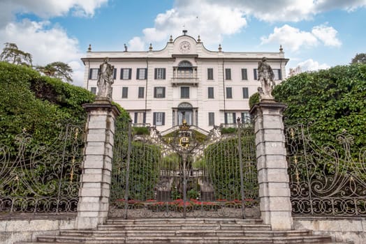 TREMEZZO, ITALY - OCTOBER 02,2023 - Iconic villa Carlotta at lake Como, Italy