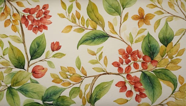 a watercolor painting of a bunch of flowers, botanical background.