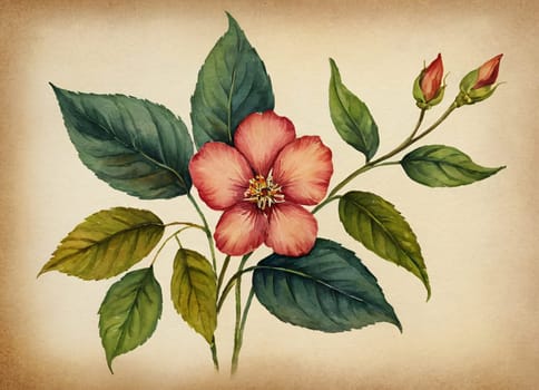 A beautiful watercolor painting featuring a collection of vibrant flowers against a dark background. The flowers are in full bloom, showcasing petals in shades of red, pink, orange, and purple. The flowers have detailed centers with visible stamens.