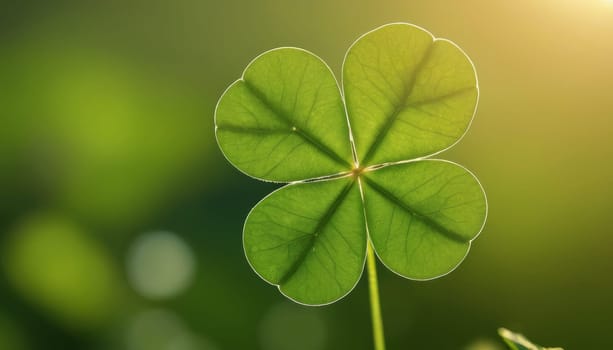 A close-up shot of fresh green clover leaves with water drops on a soft blurred background. This image symbolizes luck, nature, and growth.