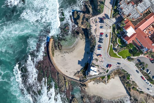 Aerial view of La Jolla cliffs and coastline, San Diego, California, USA