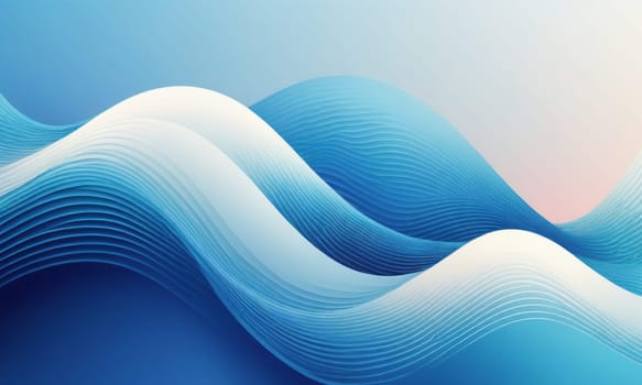 A gradient wallpaper with Waveform shapes using white and azure gradient colors. Generative AI.