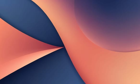 A gradient wallpaper with Sigmoid shapes using navy and salmon gradient colors. Generative AI.