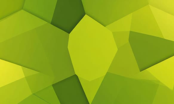 A gradient wallpaper with Pentagonal shapes using olive and lime gradient colors. Generative AI.