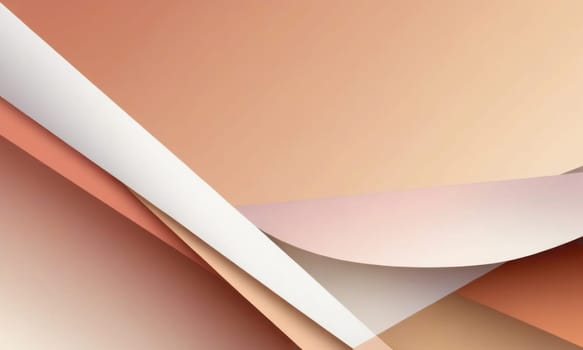 A gradient wallpaper with Folded shapes using white and rosy brown gradient colors. Generative AI.