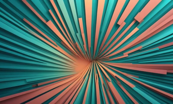 A gradient wallpaper with Labyrinth shapes using teal and rosy brown gradient colors. Generative AI.