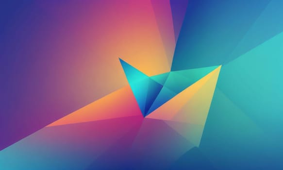 A gradient wallpaper with Prism shapes using blue and pale turquoise gradient colors. Generative AI.