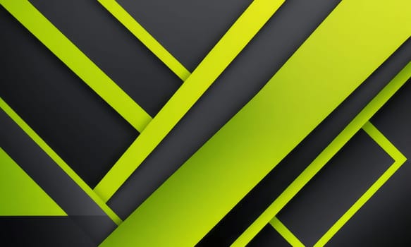 A gradient wallpaper with Rectilinear shapes using black and chartreuse gradient colors. Generative AI.