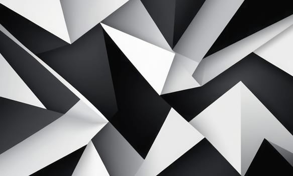 A gradient wallpaper with Angular shapes using black and antique white gradient colors. Generative AI.