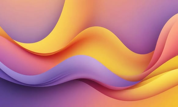 A gradient wallpaper with Waved shapes using yellow and lavender blush gradient colors. Generative AI.