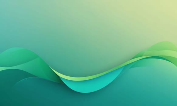A gradient wallpaper with Crescent shapes using teal and green gradient colors. Generative AI.