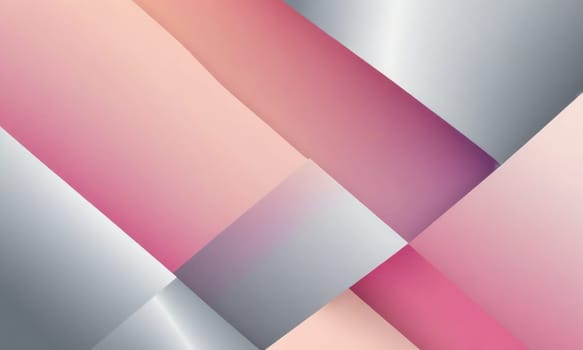 A gradient wallpaper with Rectilinear shapes using silver and light pink gradient colors. Generative AI.